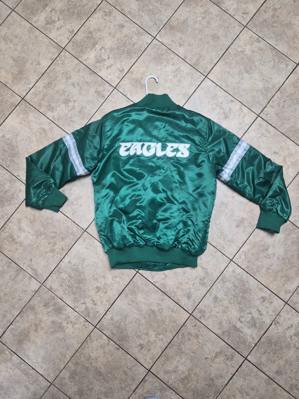 Mens Vintage Starter Eagles Jacket Varsity Jacket Bomber Green Retro Size Medium